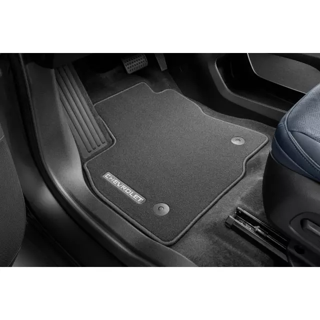 Chevrolet Floor Mats - Front & Rear Premium Carpet, Chevrolet Script, Jet Black for 2022 Bolt EUV 42741407