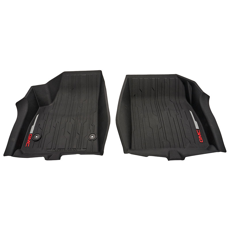 GMC floor liners - front premium all weather, gmc logo, jet black 84369001