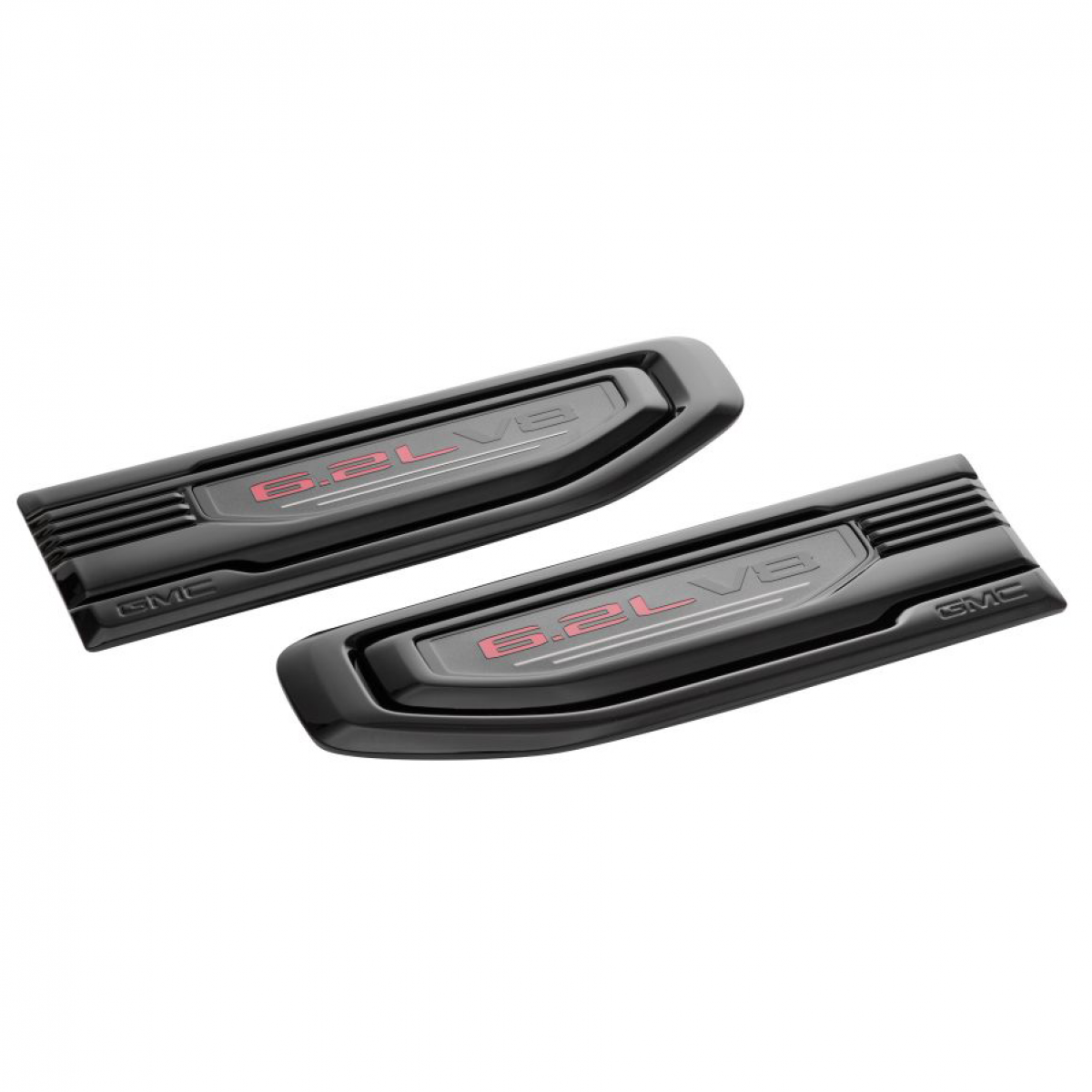 GMC exterior emblems - sierra 6.2l v8 fender vent emblems, black 85160723