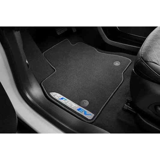 Chevrolet Floor Mats - Front & Rear Premium Carpet, Bolt EV Logo, Jet Black for 2022-2023 Bolt EV 42698048