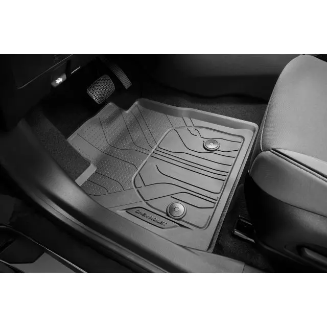 GMC Premium All Weather Floor Liners - Front & Rear, AWD, Chevrolet Logo, Jet Black for 2021-2023 Chevrolet Trailblazer 42669373