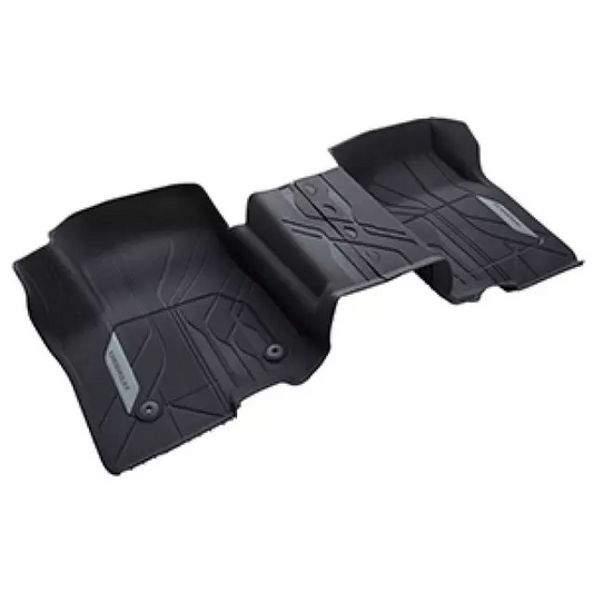 Chevrolet Floor Liners - Front Premium All Weather, W\/O Console, Chevrolet Script, Jet Black for 2019-2023 Silverado 1500, 2500 HD, 3500 HD 84333606