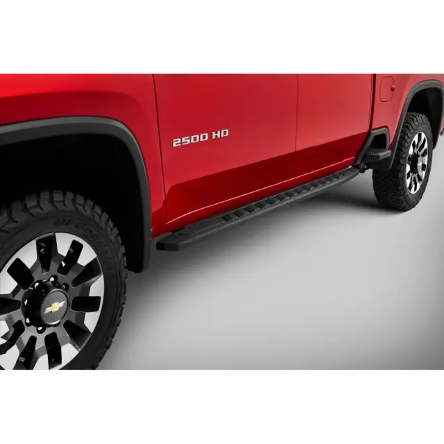 Chevrolet Off-Road Assist Steps - Silverado Script, Black for 2021-2024 Silverado 3500 HD, 2500 HD 84453734