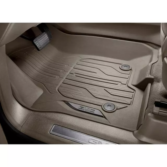 Logo 84646700 2024 Yukon First-Row Premium All-Weather Floor Liners in Very Dark Ash Gray 84646700