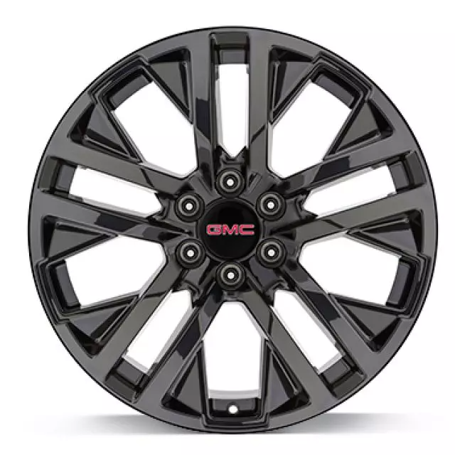 GMC 22 inch Wheel - 5-Split Spoke, High Gloss Black for 2019-2023 Chevrolet Silverado 1500 84799395