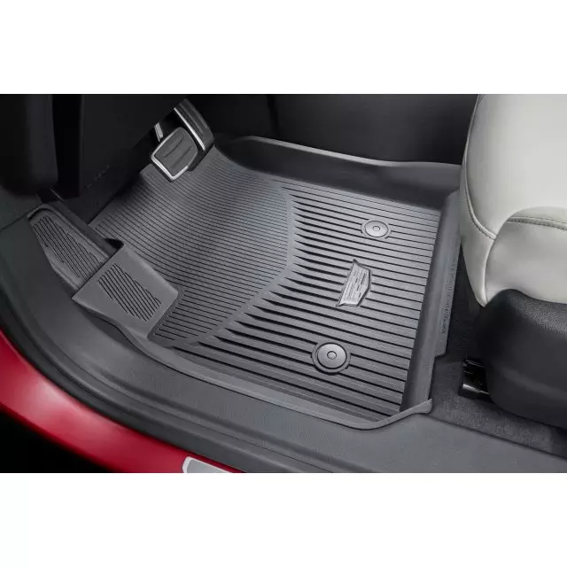 Cadillac Premium All Weather Floor Liners - Front & Rear, with Cadillac Logo, Jet Black for 2021-2023 Cadillac XT4 84875505