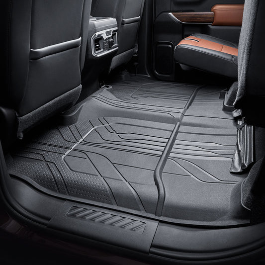 Chevrolet Silverado 2020-2024 Floor Liners - Second-Row Premium All Weather, Jet Black  84333635