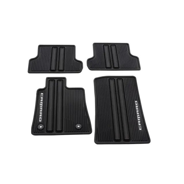 Chevrolet Floor Mats, Jet Black with Camaro Script for 2016-2024 Camero 23412245