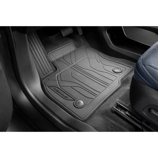 Chevrolet Floor Mats - Front & Rear Premium All Weather, Chevrolet Script, Jet Black for 2022-2023 Bolt EUV 42741409